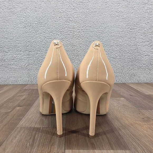 Sam Edelman Women's Size 9.5 Pointed Toe Nude Pumps Heels Patent‎ Leather Shoes - Picture 6 of 13